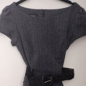 Belted Knee Length Dress